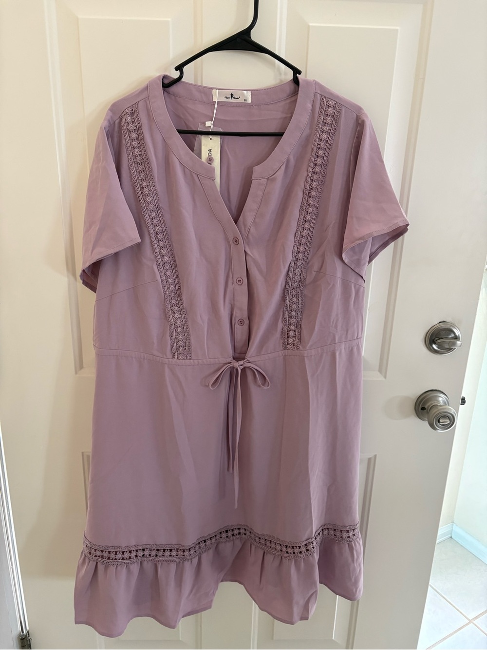 NWT Agnes Orinda Lilac Lace Trim Dress Size 2X Boho Cottagecore